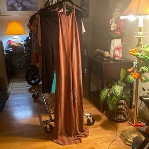 Open Back Vertical Lined Romper.